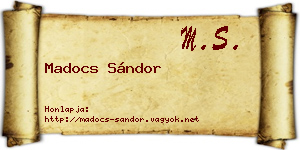 Madocs Sándor névjegykártya